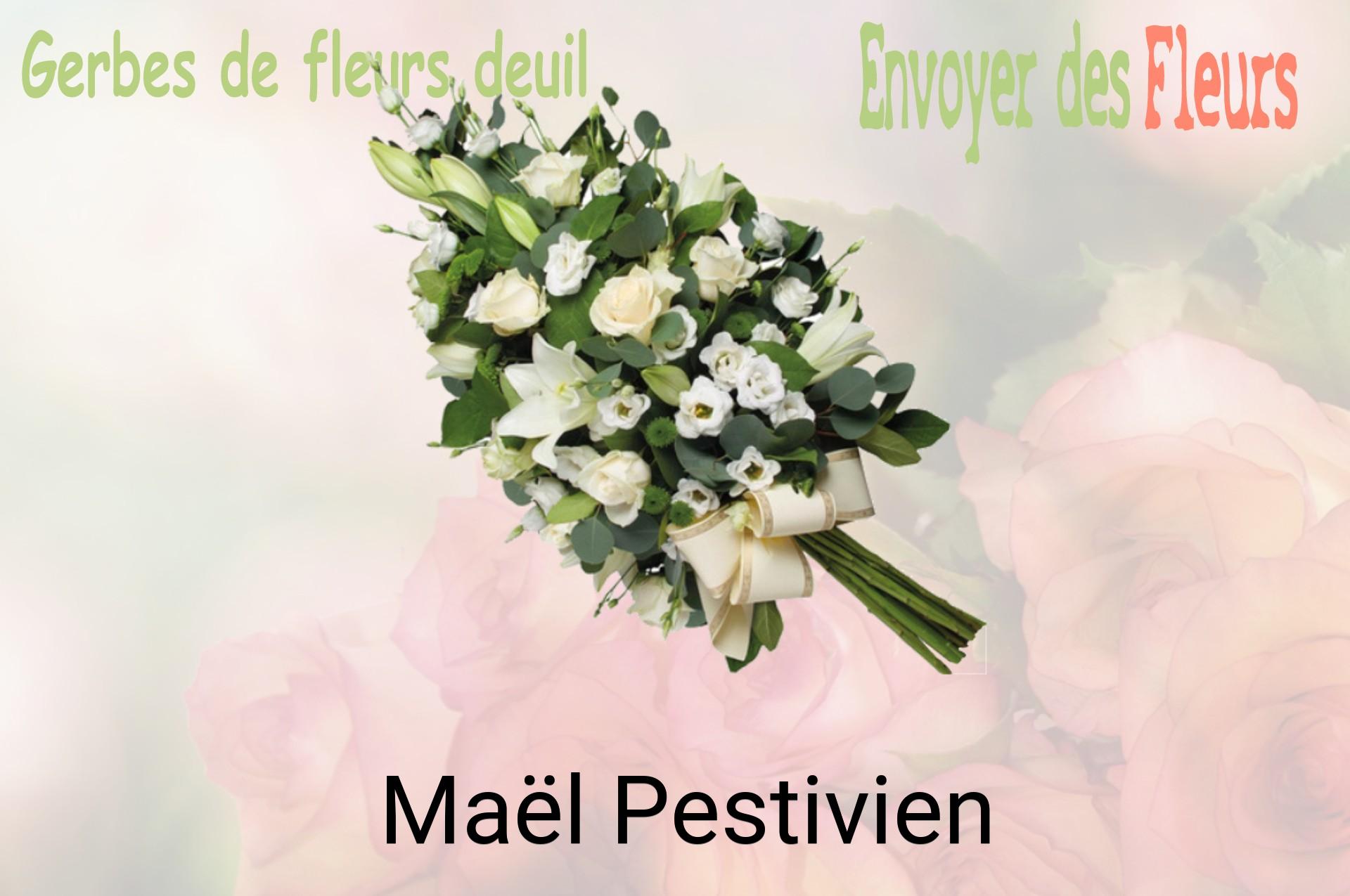 Gerbe de fleurs de deuil livrée à Maël-Pestivien